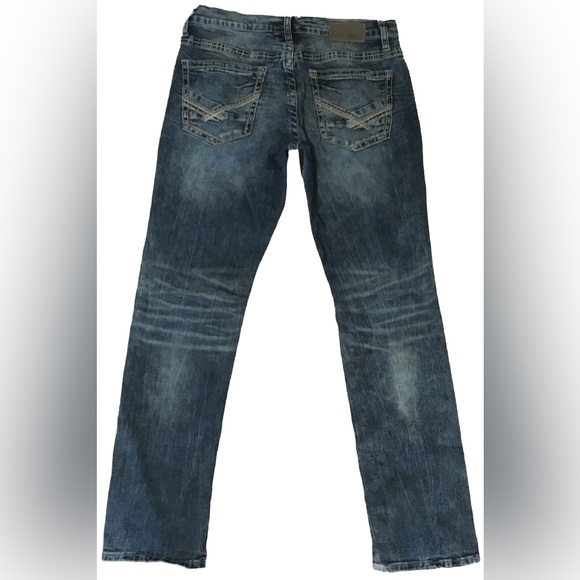 BKE Jeans 34L triple stitch factory fade/distressed jeans - Picture 2 of 8